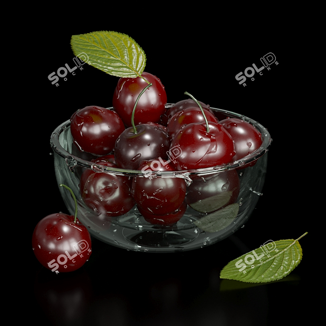 Juicy Cherry Drops 3D model image 1