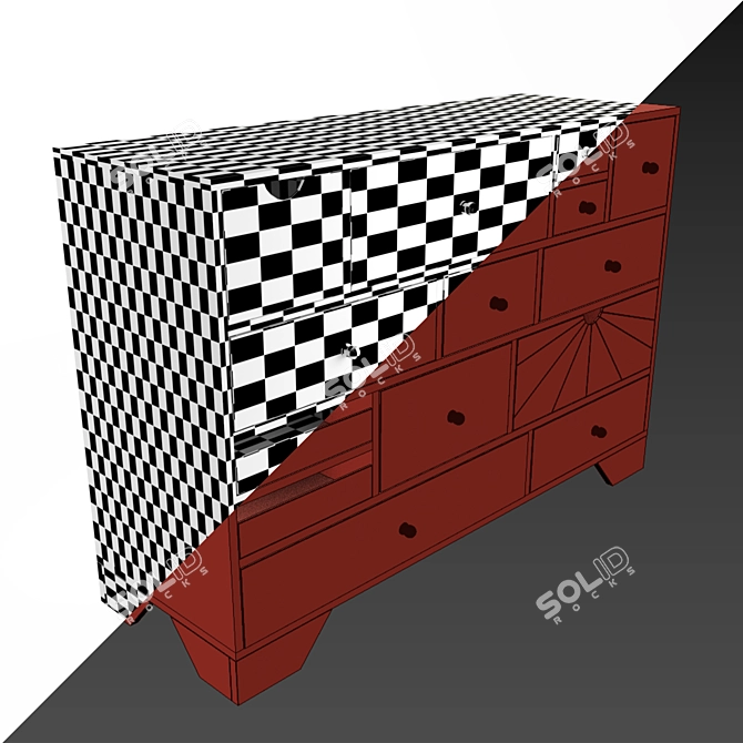 Paradise Oak Sideboard: Stylish Storage Solution 3D model image 5