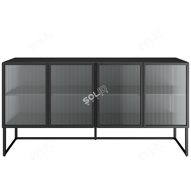 Modern Metal and Glass Trixie Console 3D model image 2