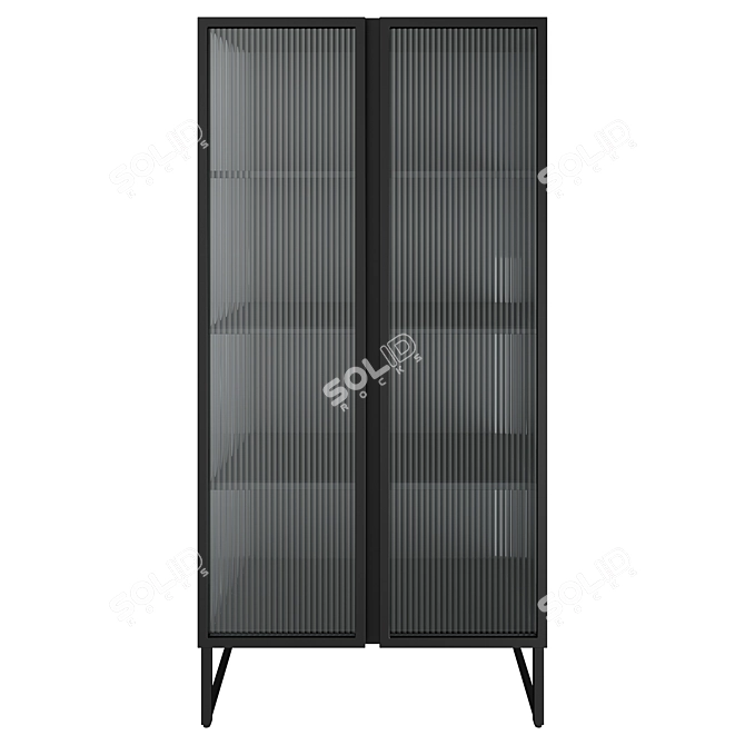 Sleek Metal & Glass Trixie Cabinet 3D model image 2