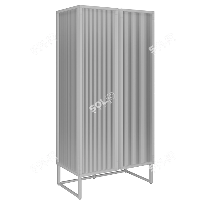 Sleek Metal & Glass Trixie Cabinet 3D model image 3