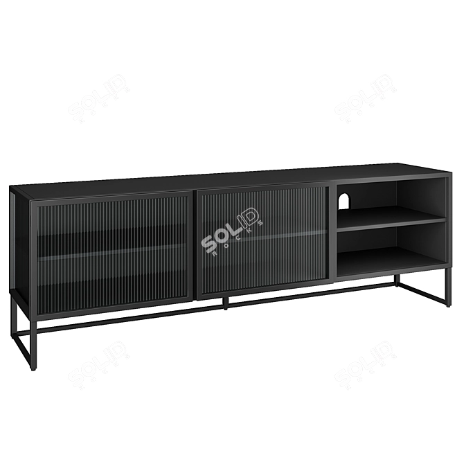 Modern Metal and Glass Trixie Dresser 3D model image 1