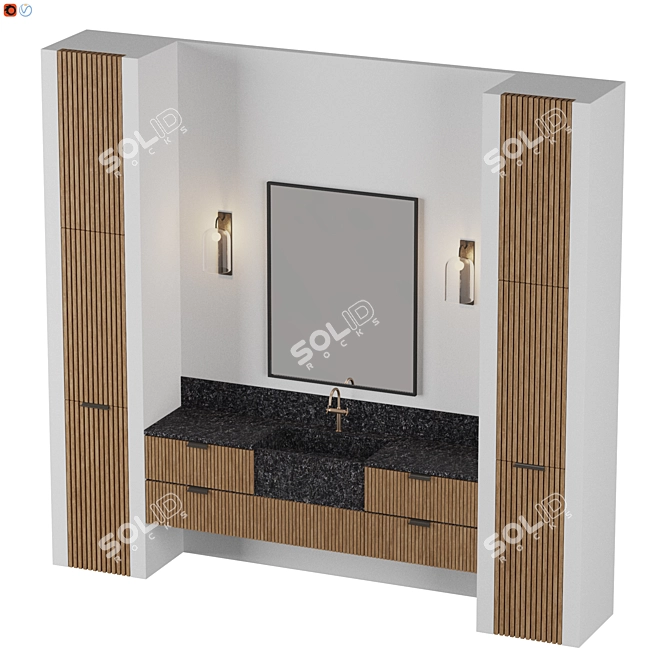 Modern Hunker Bathroom: Stunning 3D Design 3D model image 3