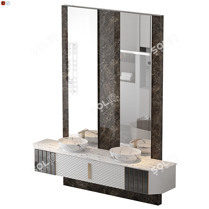 Modern Bathroom Design 3D model image 4