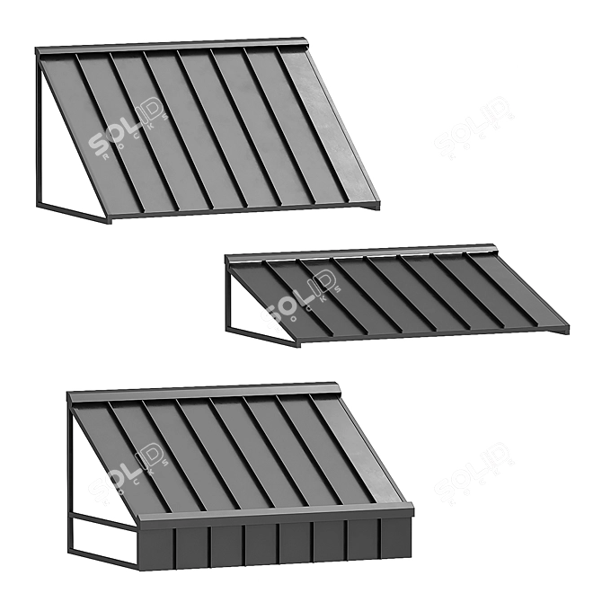 Sleek Metal Awnings 3D model image 1