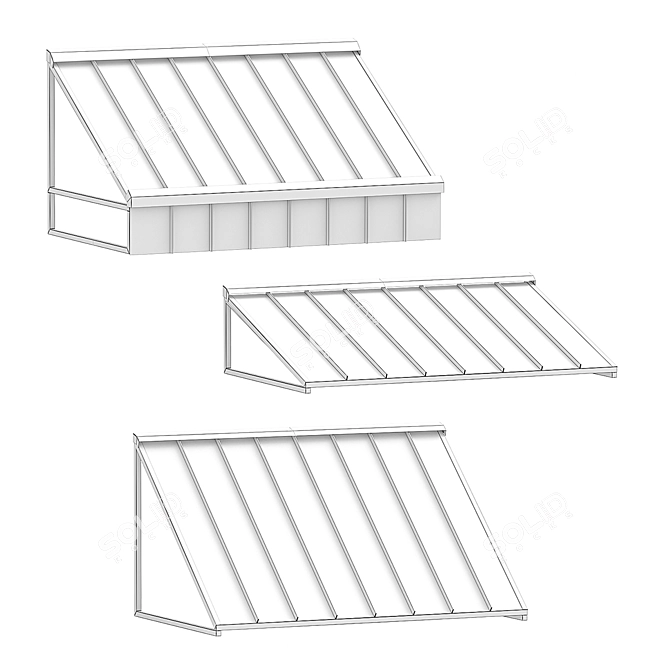 Sleek Metal Awnings 3D model image 2