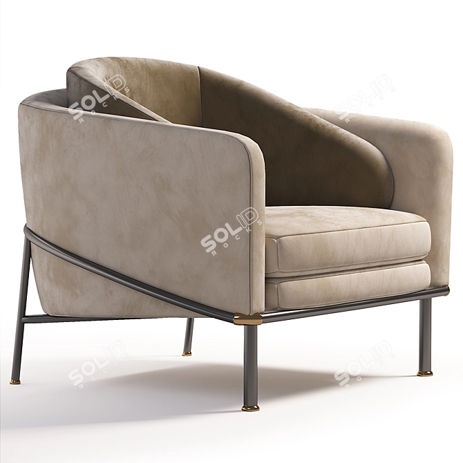 Modern Millimeter Armchair 3D model image 1