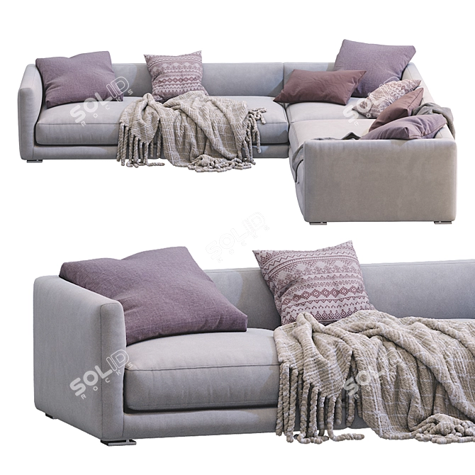 Modern Poliform Bristol 3 Sofa 3D model image 4