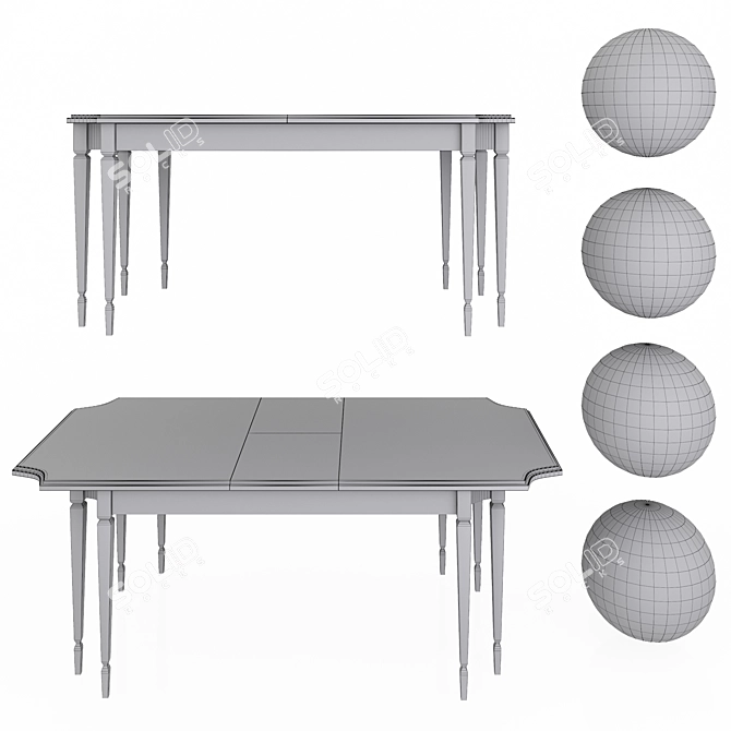 Drezden Extendable Dining Table - Elegant Gothic Design 3D model image 4