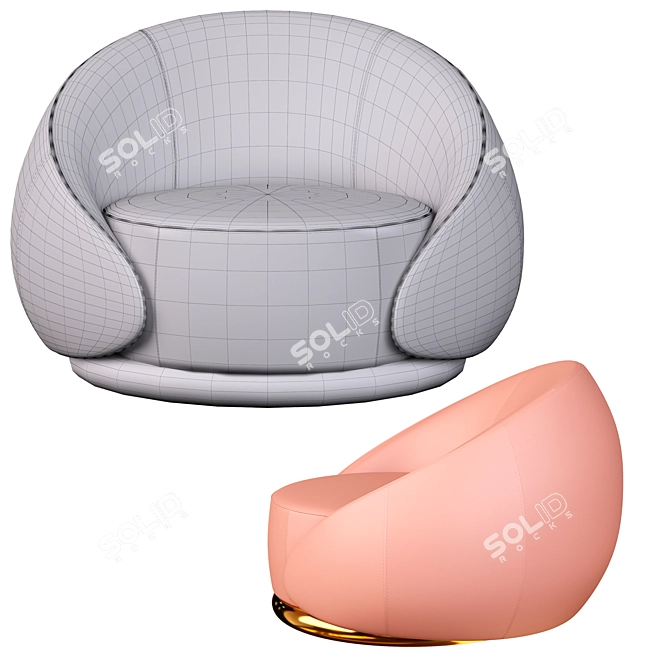 Elegant Abbracci Armchair 3D model image 3