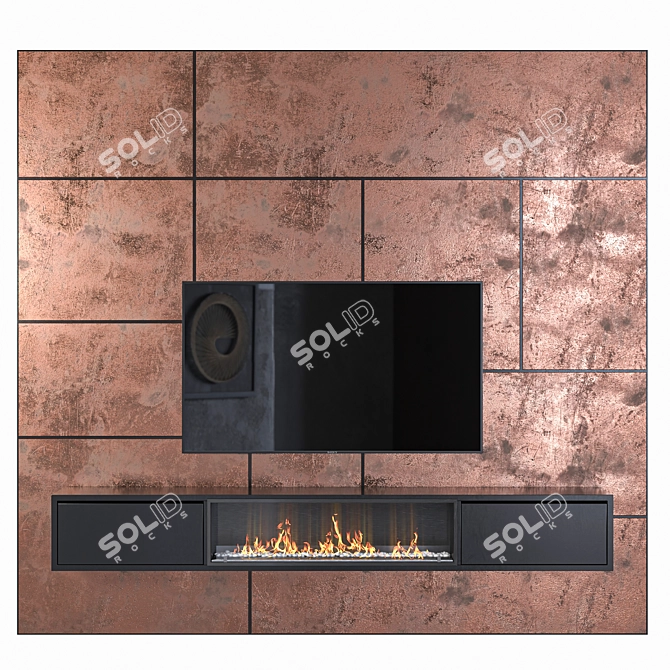 Modern TV Wall Unit 3D model image 1