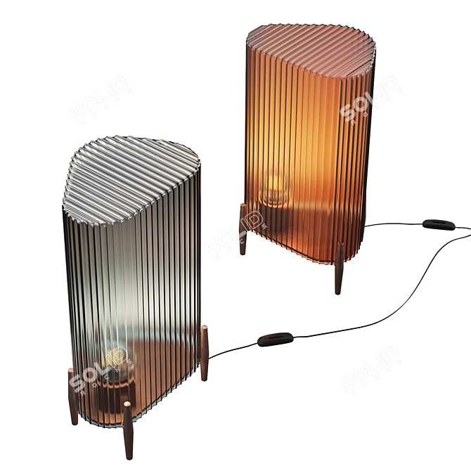 Sleek Copper Table Lamp 3D model image 3