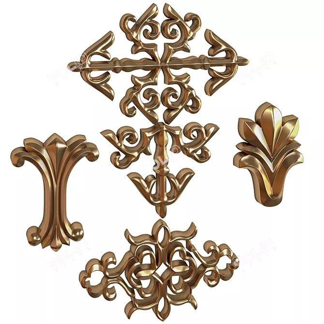 Elegant Trim Ornaments for Decor 3D model image 6