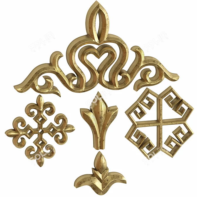 Elegant Trim Ornaments for Decor 3D model image 7