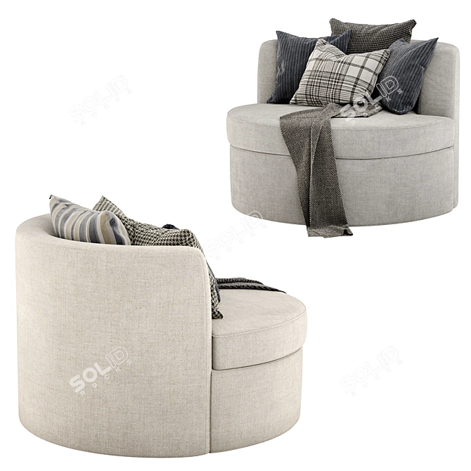 Stylish Ava Armchair: Comfort & Elegance 3D model image 3