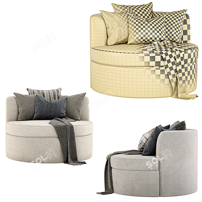 Stylish Ava Armchair: Comfort & Elegance 3D model image 4