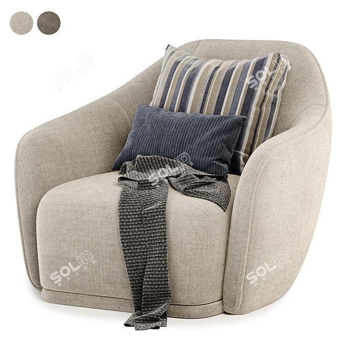 Comfort Collection Fabric Armchair 3D model image 1