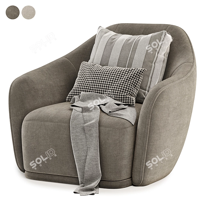 Comfort Collection Fabric Armchair 3D model image 2