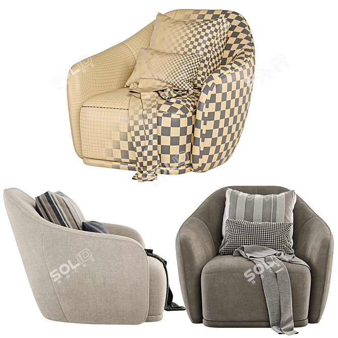 Comfort Collection Fabric Armchair 3D model image 4