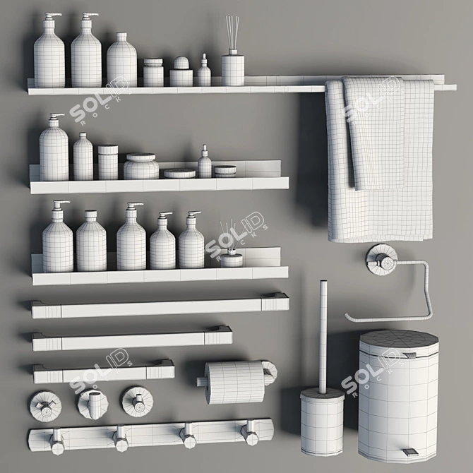 Bathroom Décor Set: Modern Accessories 3D model image 1