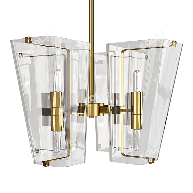 Elegant Alpine Chandelier 3D model image 1