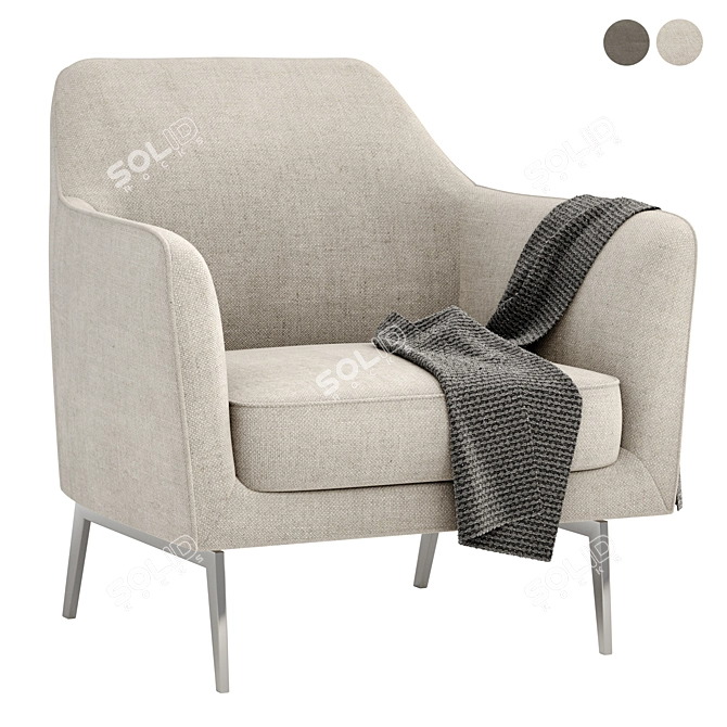 Sophisticated LUCE Armchair: Sleek Design & Remarkable Comfort 3D model image 1