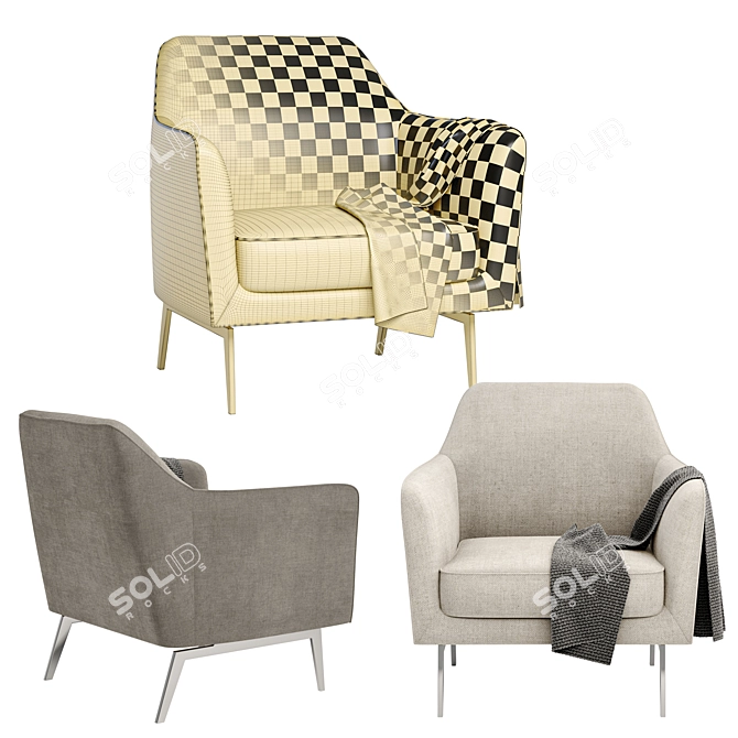 Sophisticated LUCE Armchair: Sleek Design & Remarkable Comfort 3D model image 4