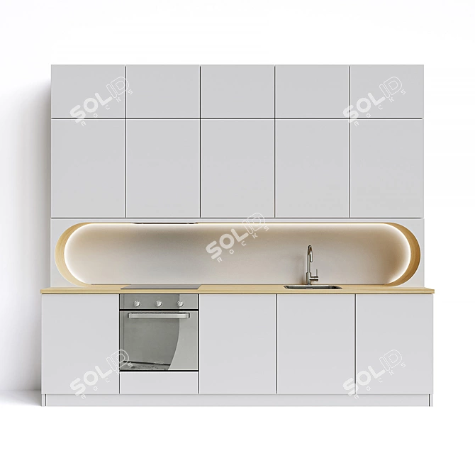 Custom Design Kitchen Set 3D model image 2