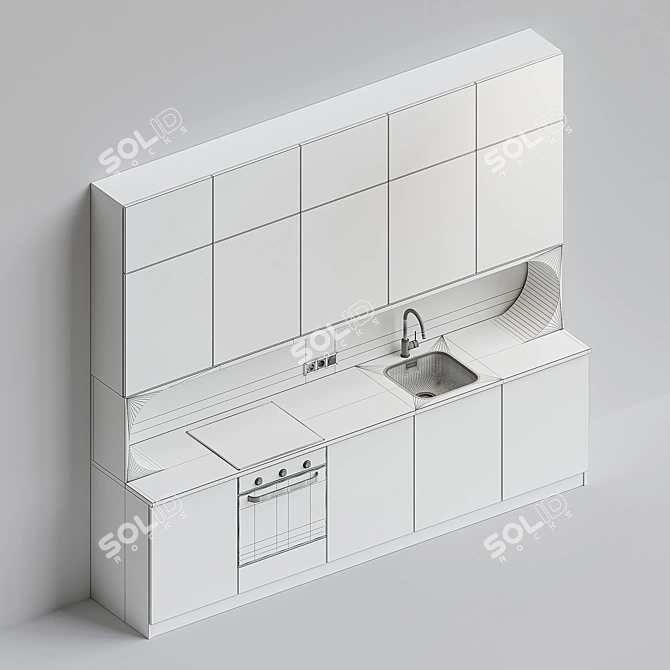 Custom Design Kitchen Set 3D model image 26