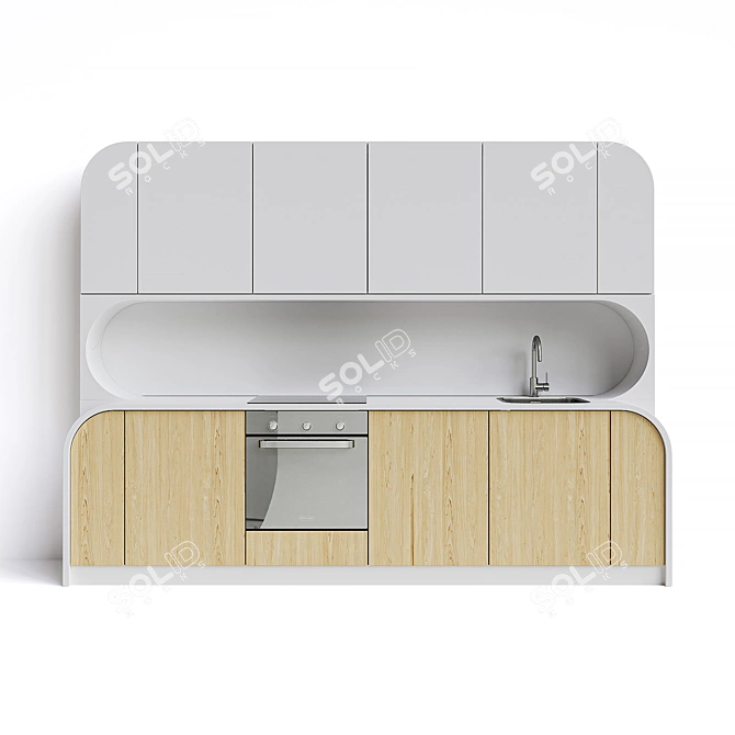 Custom Kitchen Set with Premium Appliances 3D model image 3