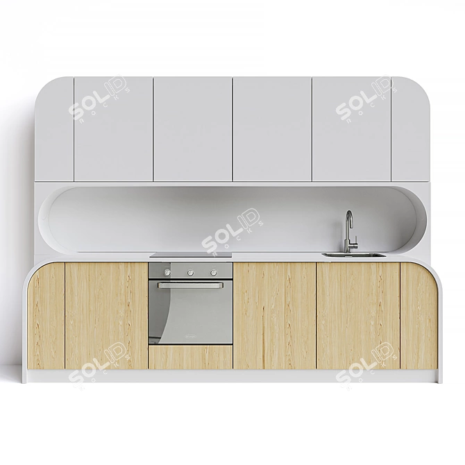 Custom Kitchen Set with Premium Appliances 3D model image 9