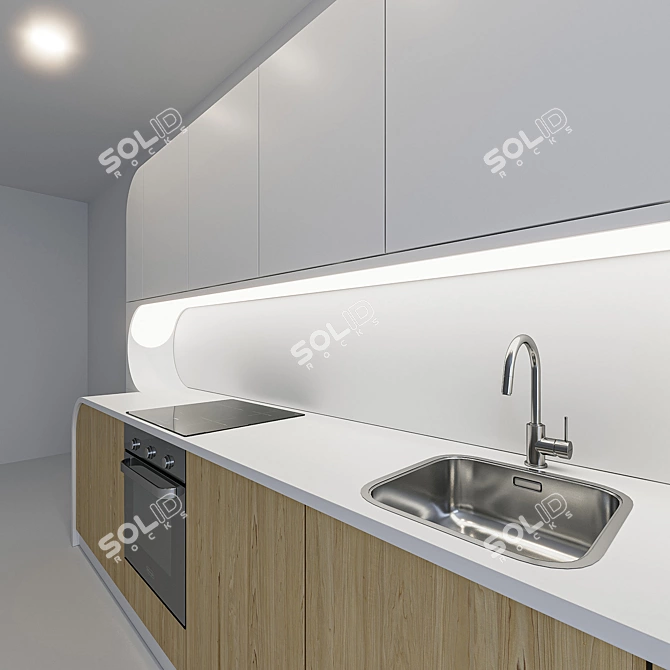 Custom Kitchen Set with Premium Appliances 3D model image 10