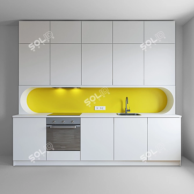 Custom Kitchen Set with Premium Appliances 3D model image 21