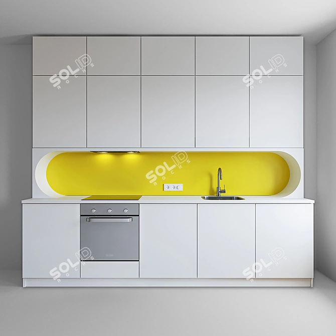 Custom Kitchen Set with Premium Appliances 3D model image 28