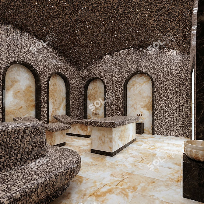 Luxury Hamam Spa Set 3D model image 2