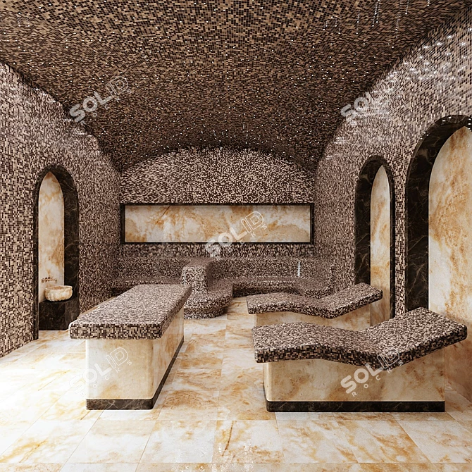 Luxury Hamam Spa Set 3D model image 4