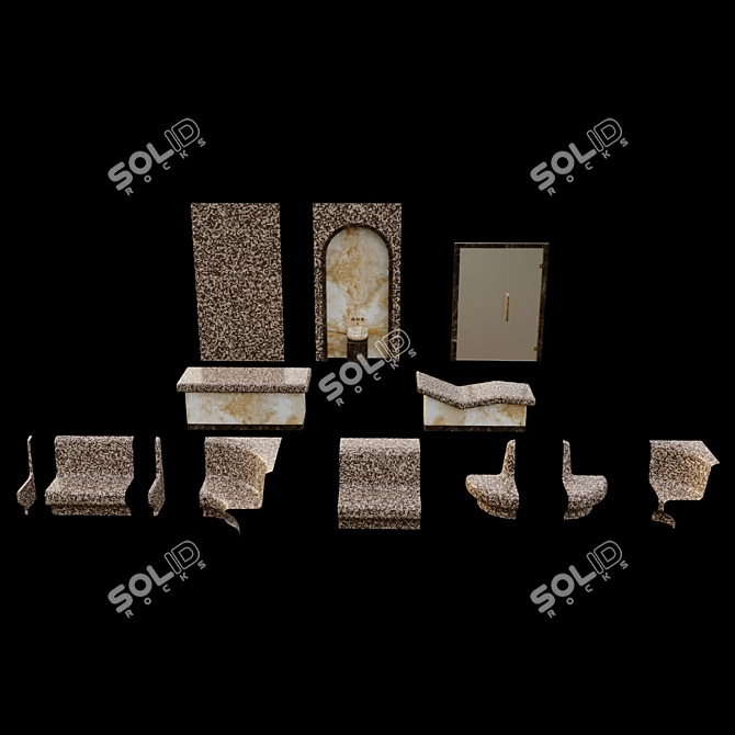 Luxury Hamam Spa Set 3D model image 5