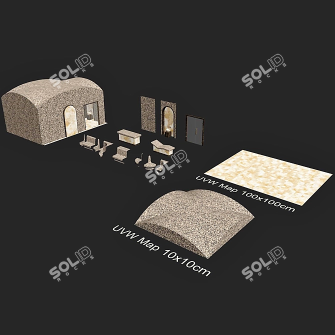 Luxury Hamam Spa Set 3D model image 6