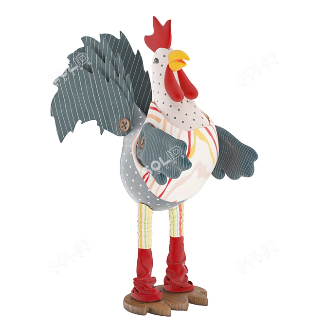 Charming Rooster Interior Toy 3D model image 1