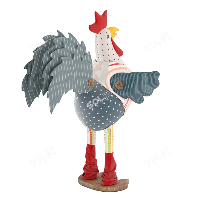 Charming Rooster Interior Toy 3D model image 4
