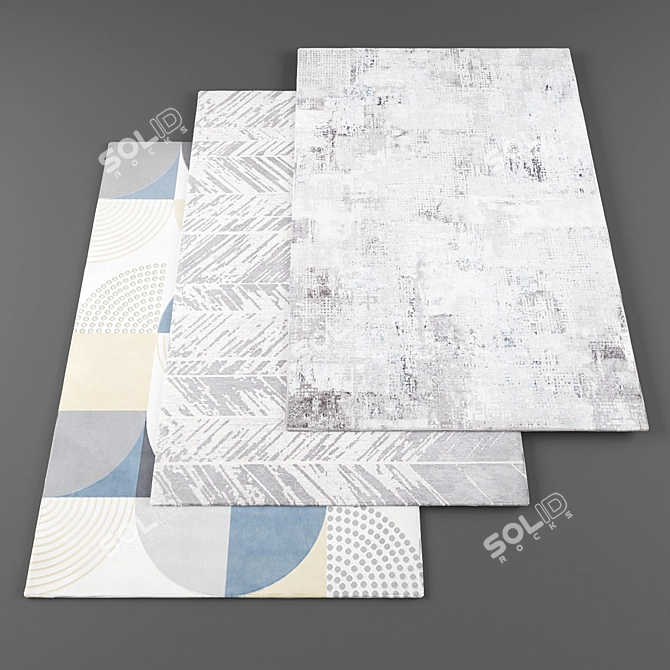 Random Set of 5 Rugs with Textures 3D model image 1