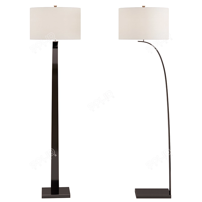 Elegant Currey & Company Masonic Floor Lamp 3D model image 1