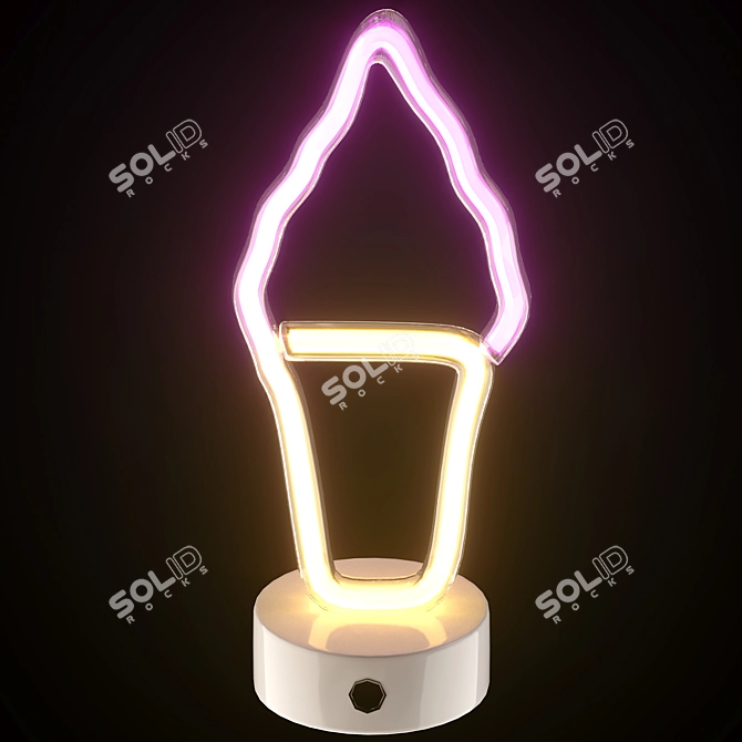 Neon Ice Lolly Table Light 3D model image 3