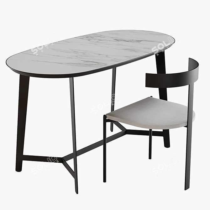 Spacious Work Desk: 1300x650mm 3D model image 1