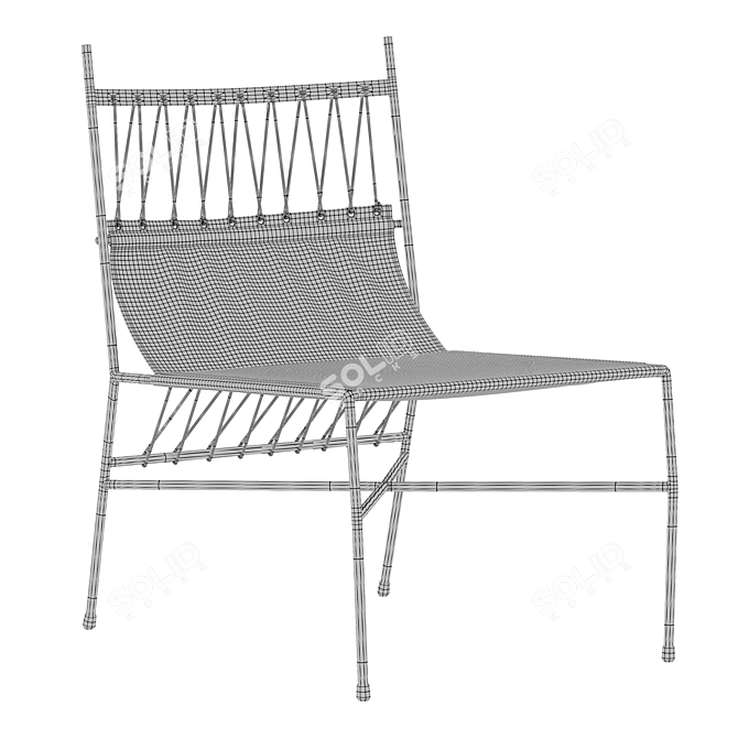 Modern Black Canvas Lounge Chair: CB2 Paul McCobb Pavilion 3D model image 3