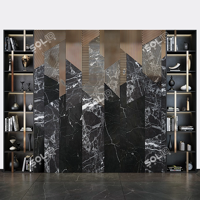 Elegant Wall Panel 207: A Stunning Decorative Accent 3D model image 1