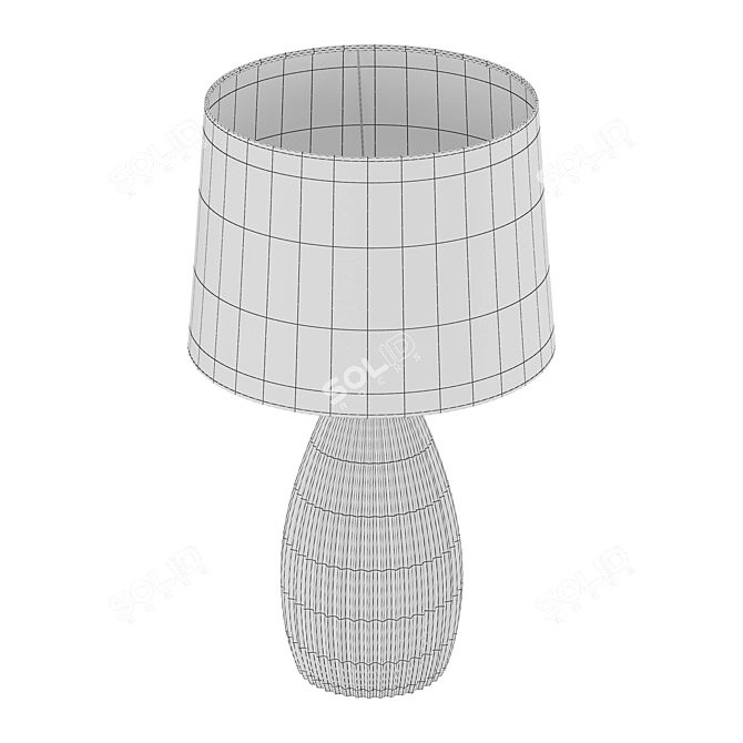 Elegant Ribbed Porcelain Table Lamp 3D model image 3