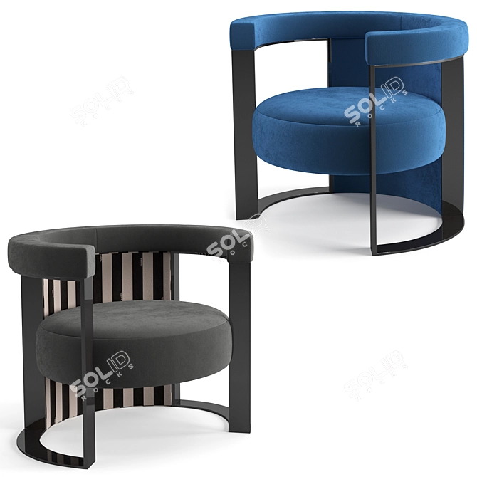 Fendi Casa Roger Armchair: Sleek and Luxurious 3D model image 1