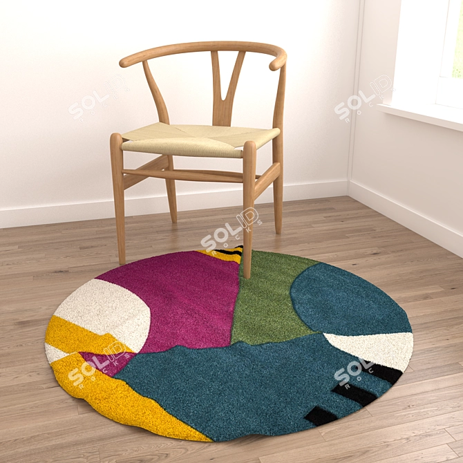 Versatile Set of 6 Round Rugs 3D model image 4