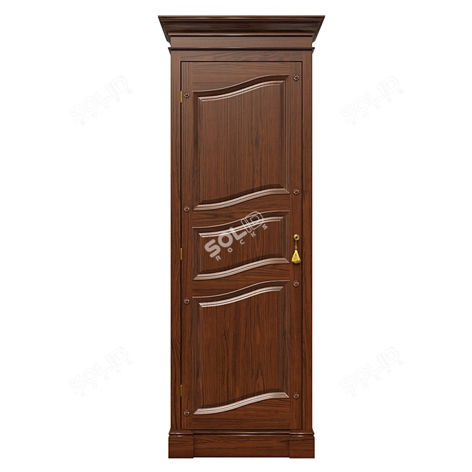 Solid Wood Wardrobe | Classic Design 3D model image 1